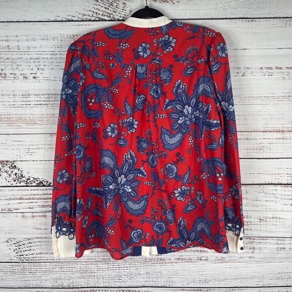 Etcetera Red and Blue Floral Blouse - Picture 8 of 9